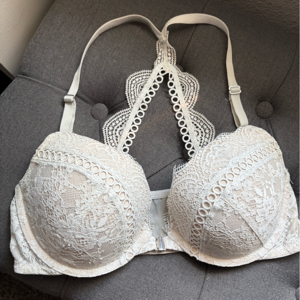 Victoria's Secret Ivory Lace Racerback Bra